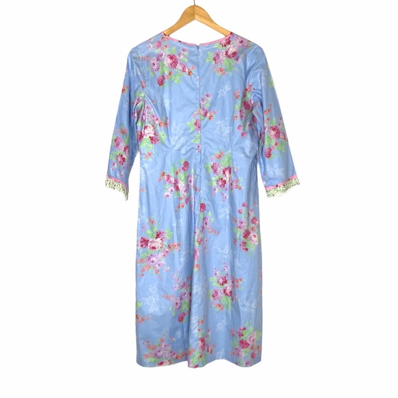 Hanna Andersson Floral Dress 3/4 Sleeve Size 10 - Picture 2 of 7